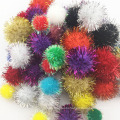 Christmas Red Glitter Tinsel Pompom